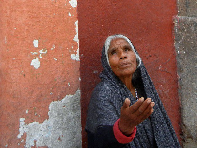 Woman asking for money, San MIguel De Allende